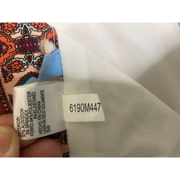 Antonio Melani Pencil Skirt Womens Size 14 Paisley‎ Cotton Blend Lined Boho - Picture 5 of 11